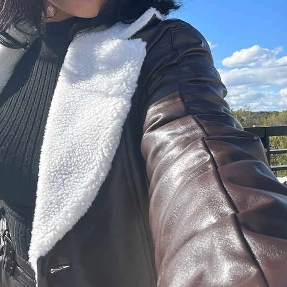 Vegan leather coat in XS vieled collection in deep brown - Picture 3 of 3